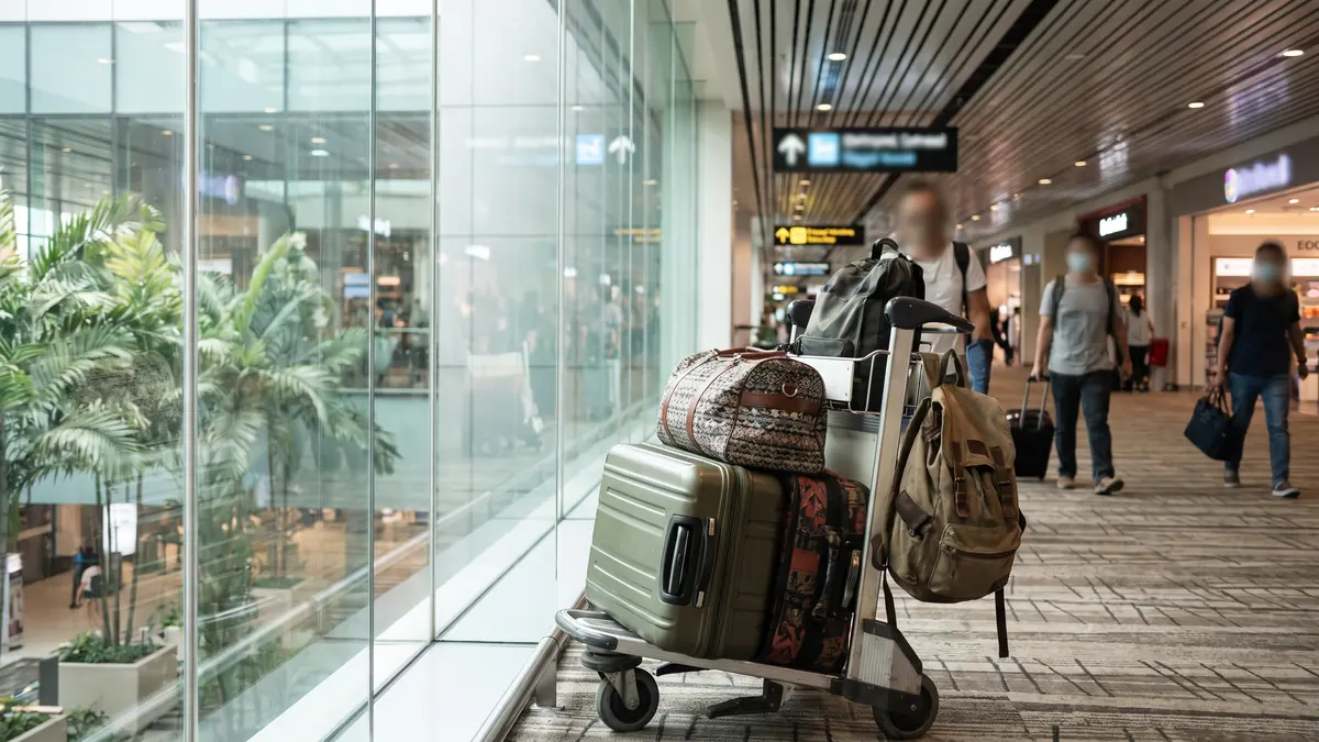 Une valise ouverte prête pour le départ, passeport et vêtements légers